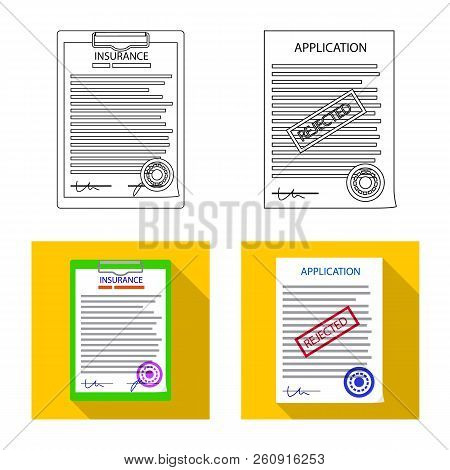 Vector Design Of Form And Document Sign. Set Of Form And Mark Vector Icon For Stock.