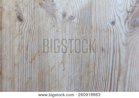 Wooden Texture With Veinlets And Knots Close Up. Old Light Untreated Wood.