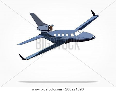 Jetplane Vector Illustration With Body Details And Shadow Effect