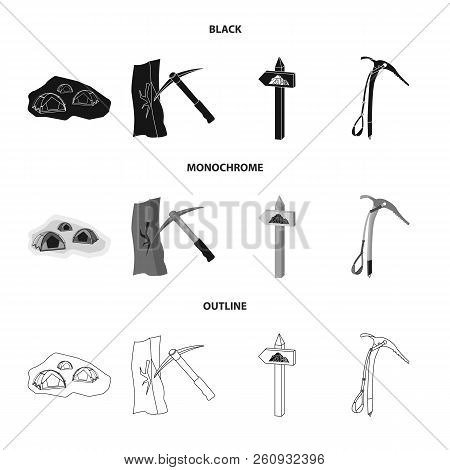Vector Design Of Mountaineering And Peak Icon. Collection Of Mountaineering And Camp Vector Icon For