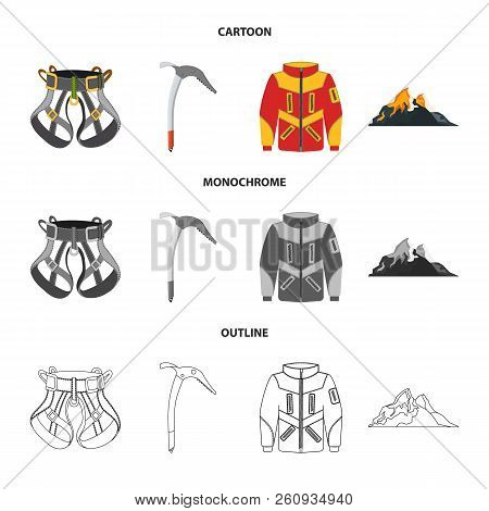 Vector Design Of Mountaineering And Peak Sign. Collection Of Mountaineering And Camp Stock Vector Il
