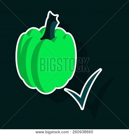 Sticker Pumpkin Illustration. Autumn Halloween Or Thanksgiving Pumpkin, Squash Vegetable Graphic Ico
