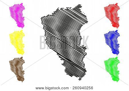 Kemerovo Oblast (russia, Subjects Of The Russian Federation, Oblasts Of Russia) Map Vector Illustrat