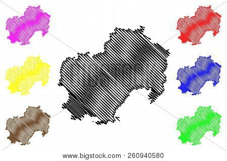 Magadan Oblast (russia, Subjects Of The Russian Federation, Oblasts Of Russia) Map Vector Illustrati