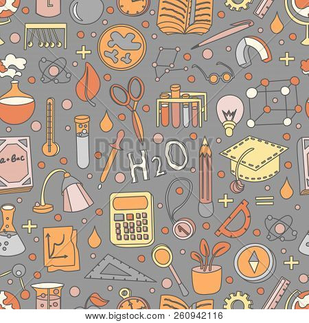 Colored Back To School Pattern With School Elements And Supplies. Welcome Back To School Seamless Ba