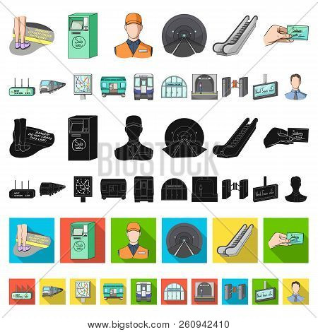 Metro, Subway Cartoon Icons In Set Collection For Design.urban Transport Vector Symbol Stock Web Ill
