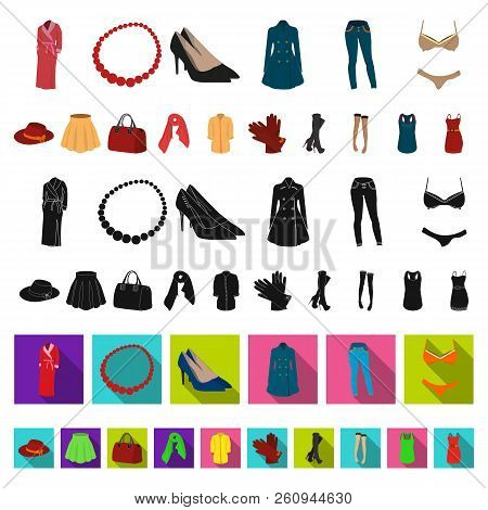 Women S Clothing Cartoon Icons In Set Collection For Design.clothing Varieties And Accessories Vecto