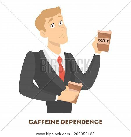 Businessman In Suit Holding A Coffee Cup.