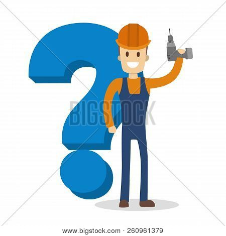 Male Carpenter Holding A Drill And Smiling