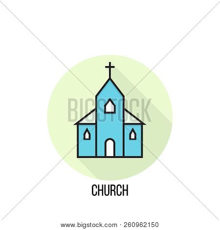 Church Vector Flat Icon On White Background.