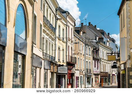 Traditional Buildings On A Street Of Laval - Pays De La Loire, France