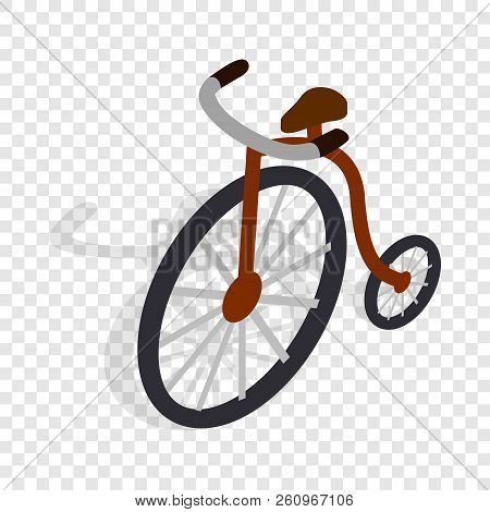 Highwheel Bike Isometric Icon 3d On A Transparent Background Illustration