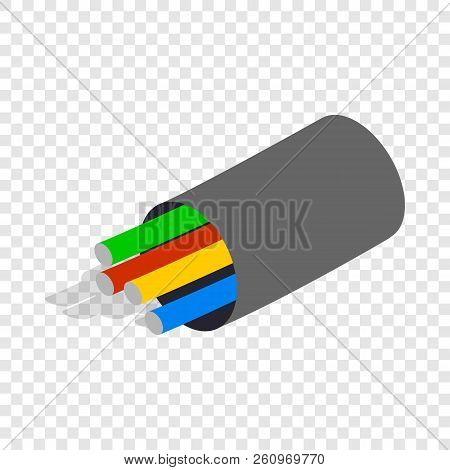 Electric Cabel Isometric Icon 3d On A Transparent Background Illustration