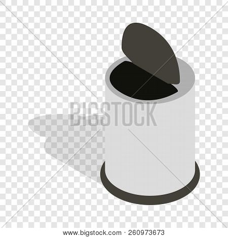 Whitel Trash Can With Pedal Isometric Icon 3d On A Transparent Background Illustration