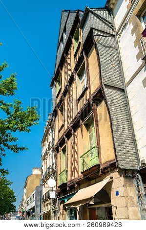 Traditional Half-timbered Houses In The Old Town Of Rennes - Brittany, France
