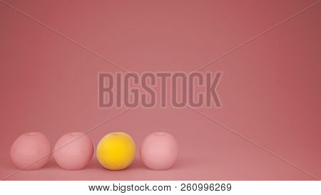 Outstanding Ogm Free Orange Contrasts With Pink Oranges On Pastel Background With Copy Space, Natura