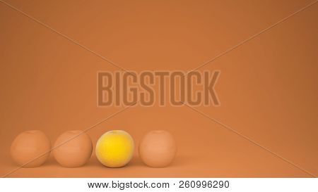 Outstanding Ogm Free Orange Contrasts With Orange Oranges On Pastel Background With Copy Space, Natu