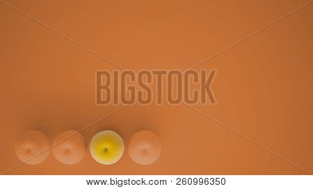Outstanding Ogm Free Orange Contrasts With Orange Oranges On Pastel Background With Copy Space, Natu