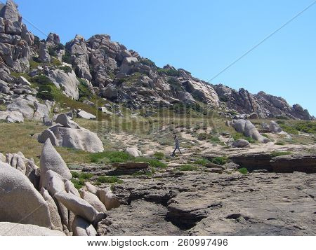 Granite Rocks With Mediterranean Vegetation, Capo Testa, Santa Teresa Gallura, Italy