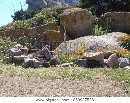 Granite Rocks With Mediterranean Vegetation, Capo Testa, Santa Teresa Gallura, Italy