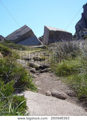 Granite Rocks With Mediterranean Vegetation, Moon's Valley, Capo Testa, Santa Teresa Gallura, Italy