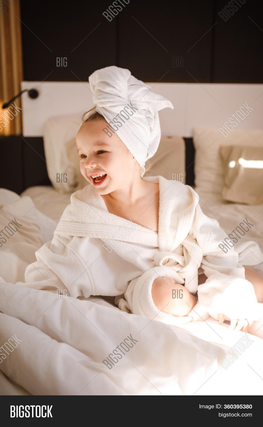 Little Girl Bathrobe Image & Photo (Free Trial) Bigstock