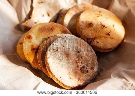 Gluten Free Chikpea Flour Chip Cookies On Recycled Paper. Selective Focus