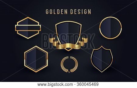 Vector Round Black Glossy Labels, Banners. Vector Illustration.