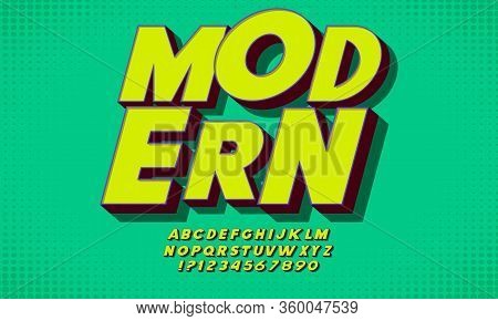 Modern Bold Font Design, Alphabet Letters And Numbers.