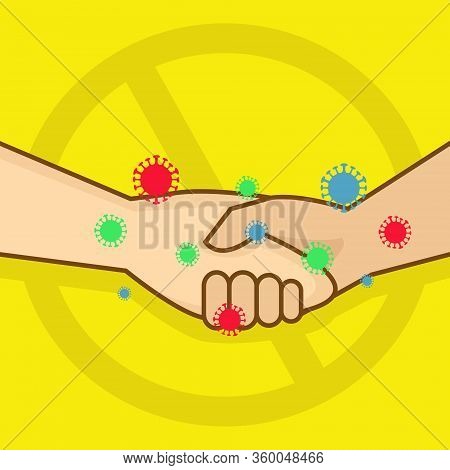 Simple Illustration Of No Handshake To Prevent The Spread Of Viruses