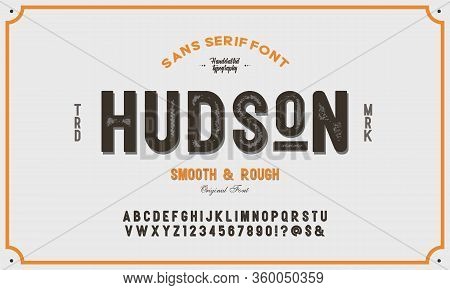 Original Display Alphabet. Vintage Font Design. Typeface. Vector Illustration.