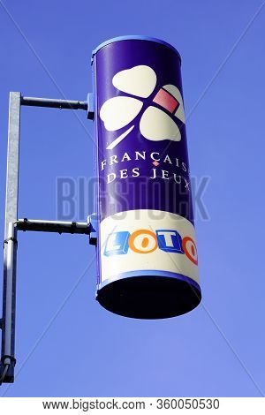 Bordeaux , Aquitaine / France - 10 25 2019 : French Sign Logo Lotto Euro Millions Fdj Brand  Shop La