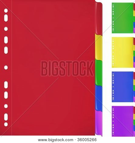 Pastas coloridas com marcadores