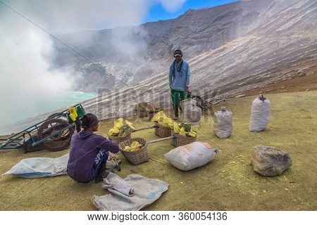 Miner Inside Volcano Ijen