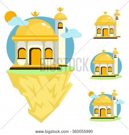 Beautiful Mosque Illustration Set That Suitable For Complete Visual Needs