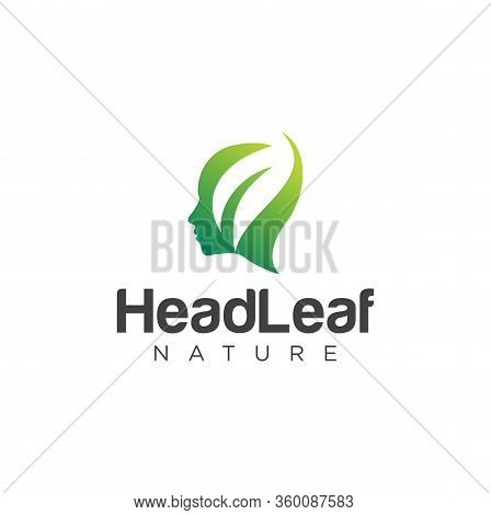 Leaf Human Head Logo Icon Design Stock Illustration . Leaf Head Logo Nature Design Template Icon
