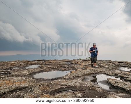 Loei/thailand-17 Feb 2019:unacquainted Tourist On Beautiful Scenery View From Phu Kradueng Mountain 