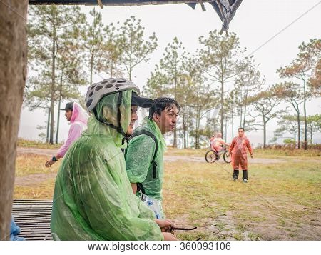 Loei/thailand-17 Feb 2019:unacquainted Tourist On Phu Kradueng Mountain National Park In Loei City T