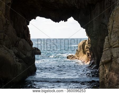 Hakusan Domon Natural Arch On Cape Ashizuri - Kochi Prefecture, Japan