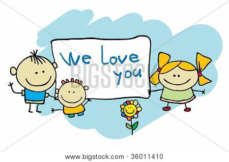 Hand drawn cartoon children
