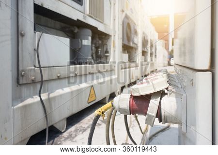 Reefer Containers Are Plugging For Keep Temperature Cool For Frozen And Chill Shipments.