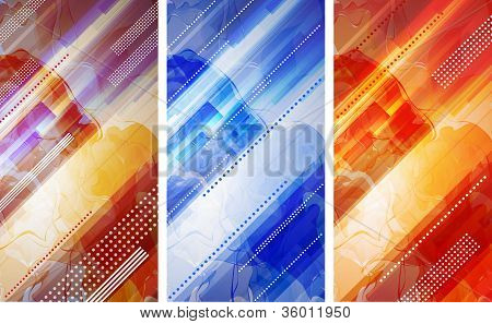 Abstract light glowing banner set