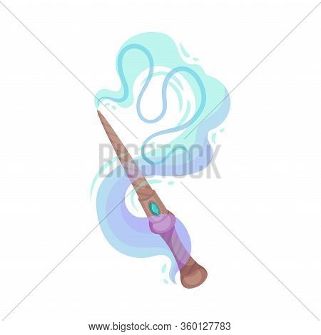Fairy Stick With Sparkling Glow For Magic Enchantment Vector Illustration