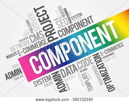 Component Word Cloud, Technology Business Concept Background