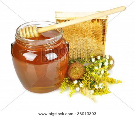 Sweet Honey In Glass Jar