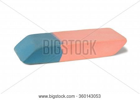 Rubber Eraser For Pencil And Ink Pen Isolated On White Background