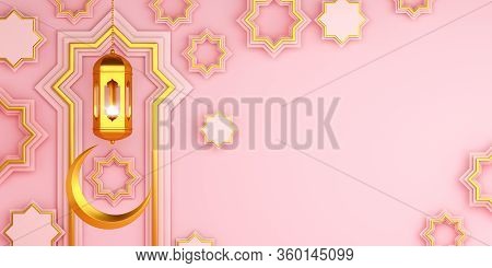 Ramadan Kareem Or Eid Al Fitr Adha, Islamic Background, Design Concept Of Islamic Celebration Day, L