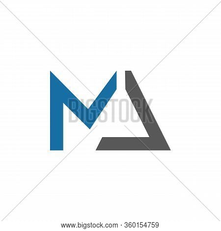 Initial Ma Letter Logo Vector Template. Abstract Letter Ma Logo Design. Minimalist Linked Letter Tre