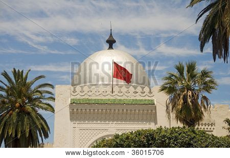 Landmark store sølv Dome Moské og Flag Sousse Tunesien Afrika