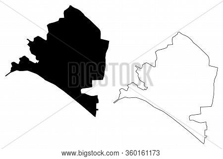 Almeria City (kingdom Of Spain, Andalusia) Map Vector Illustration, Scribble Sketch City Of Almeria 